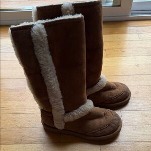 UGG Chestnut Shearling-Lined Short Boots